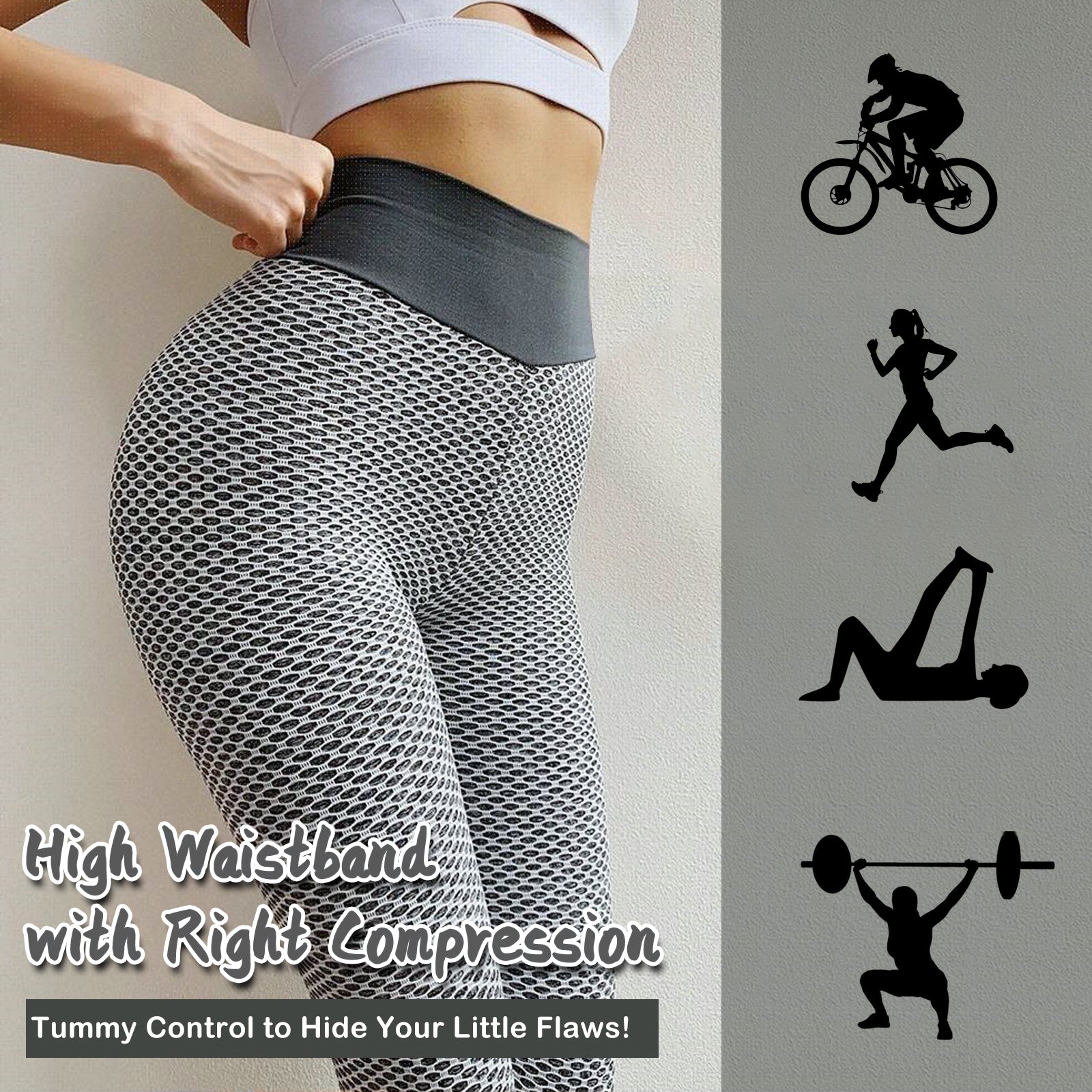 Fishnet High Waist Leggings - Dark Grey