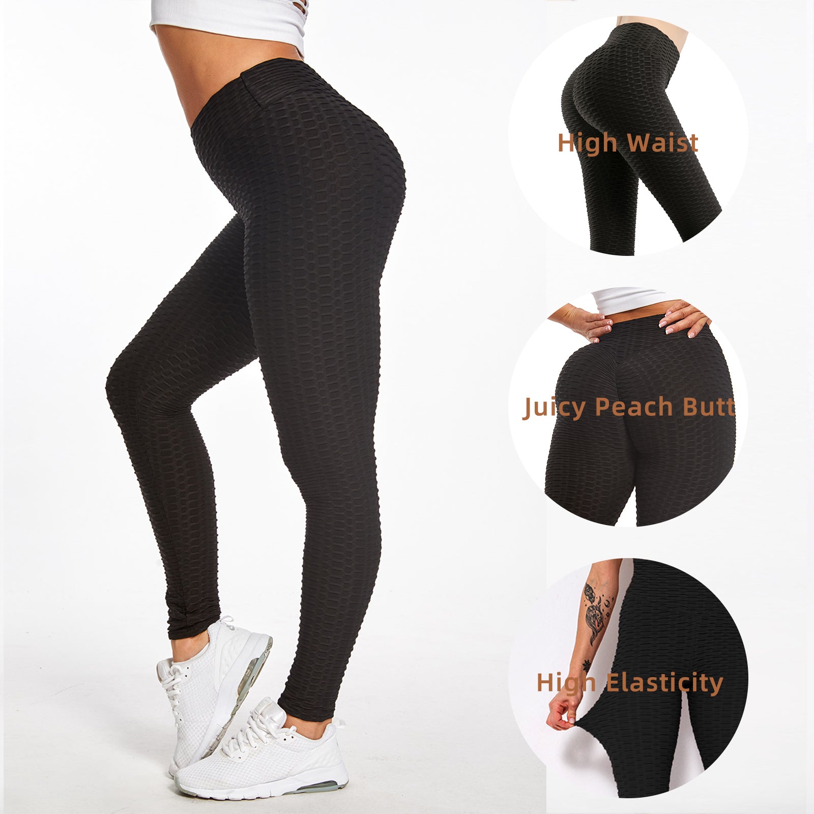 Bubble Textured High Waist Yoga Pants