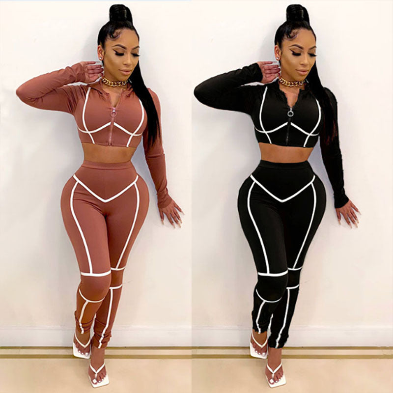 Long Sleeve Contrast Activewear Set