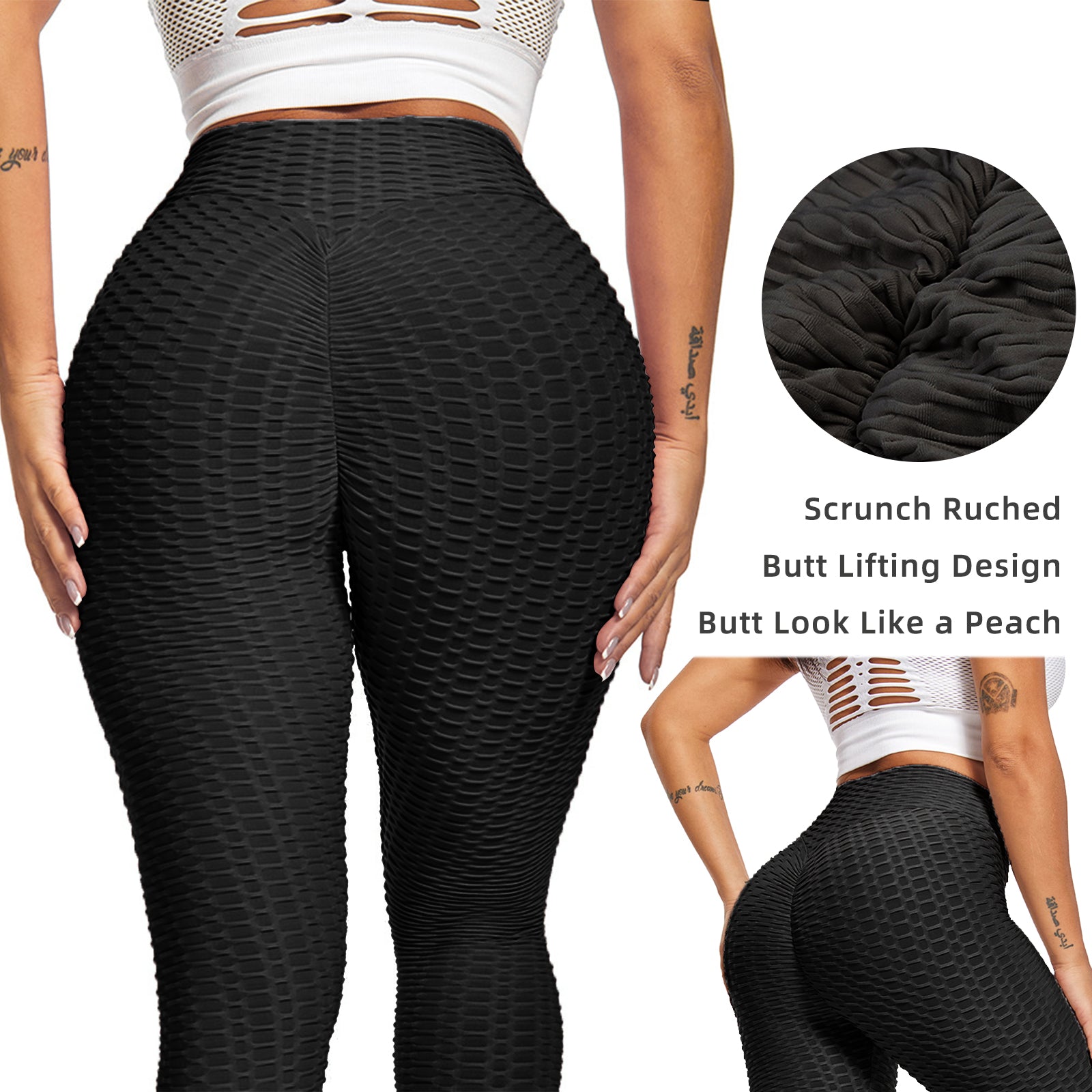 Bubble Textured High Waist Yoga Pants