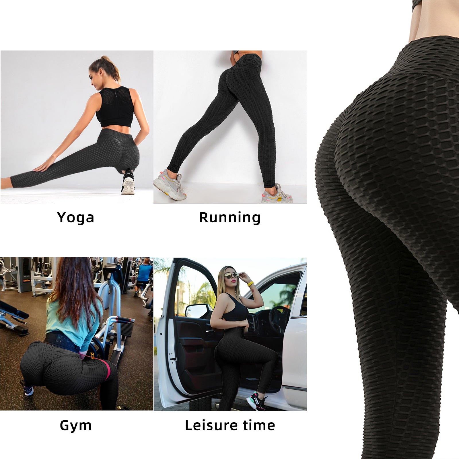 Bubble Textured High Waist Yoga Pants